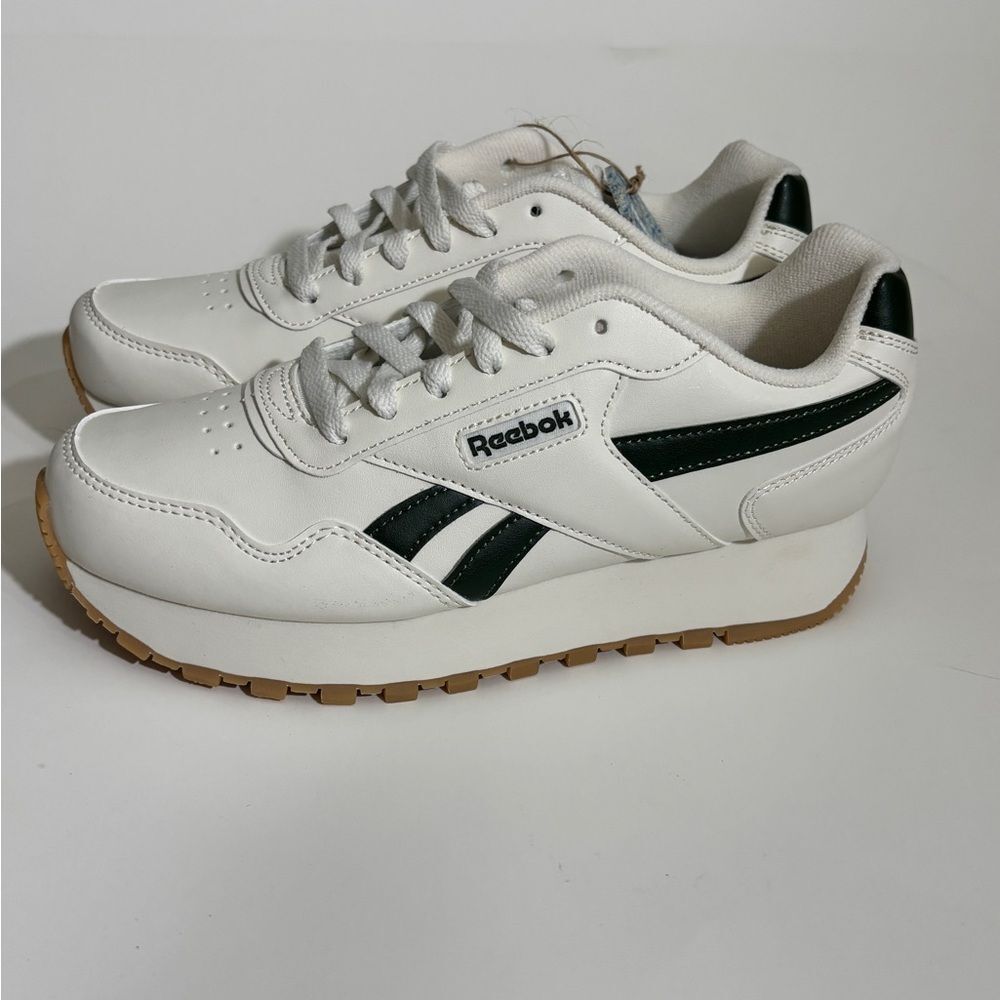 Reebok Harman Run Double Shoes Womens Classic White and Green Sneakers 7.5 - Picture 4 of 12